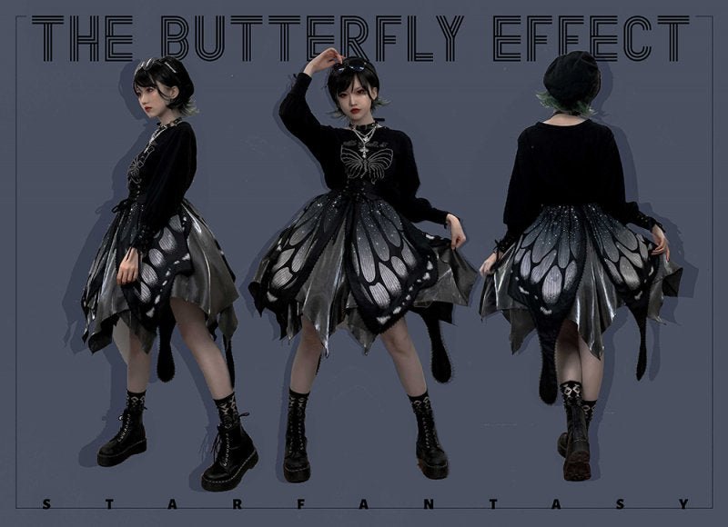 【取り寄せ】Butterfly Effectスカート(ウエスト編み上げ）【Star fantasy】