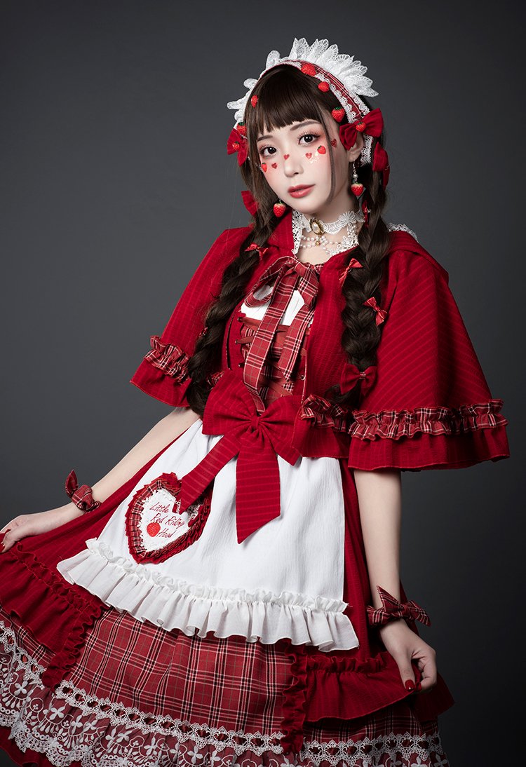 【即納】赤ずきんちゃん フードマント付きジャンパースカート４点セット【YUPBRO】