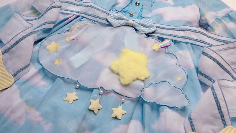 【取り寄せ】Cloudy Star 刺繍エプロン【時之砂】