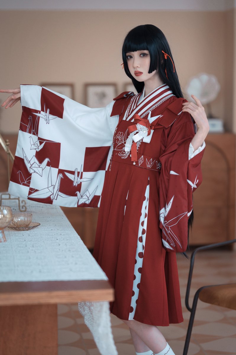 【即納】紙鶴綺譚 サロペットジャンパースカート4点セット【NyaNya】