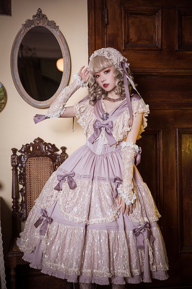Antique Lace Dollドレスジャンパースカート＋ボンネット 特別価格 - コスプレ衣装