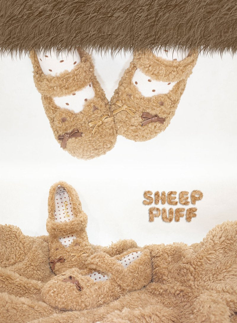 【取り寄せ】もこもこくまストラップシューズ【SHEEP PUFF】