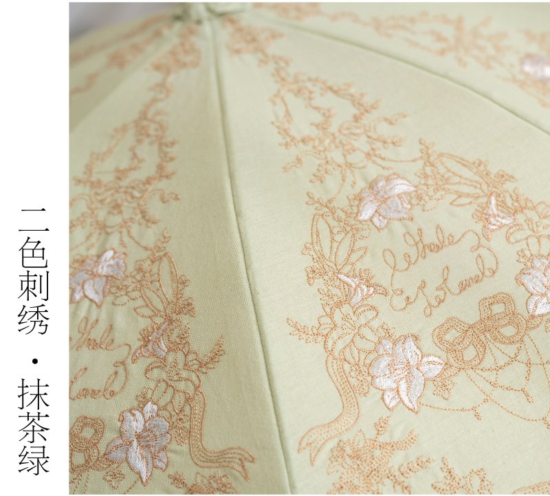 【受注終了/2023年9-11月発送予定】Antique Embroidery 日傘(2色刺繍ver.)【Whale Island】
