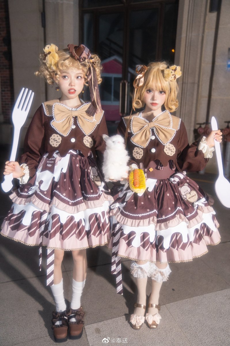 【受注予約~7/30】Chocolate Milk Pie ジャンパースカートセット【半糖猫丸】